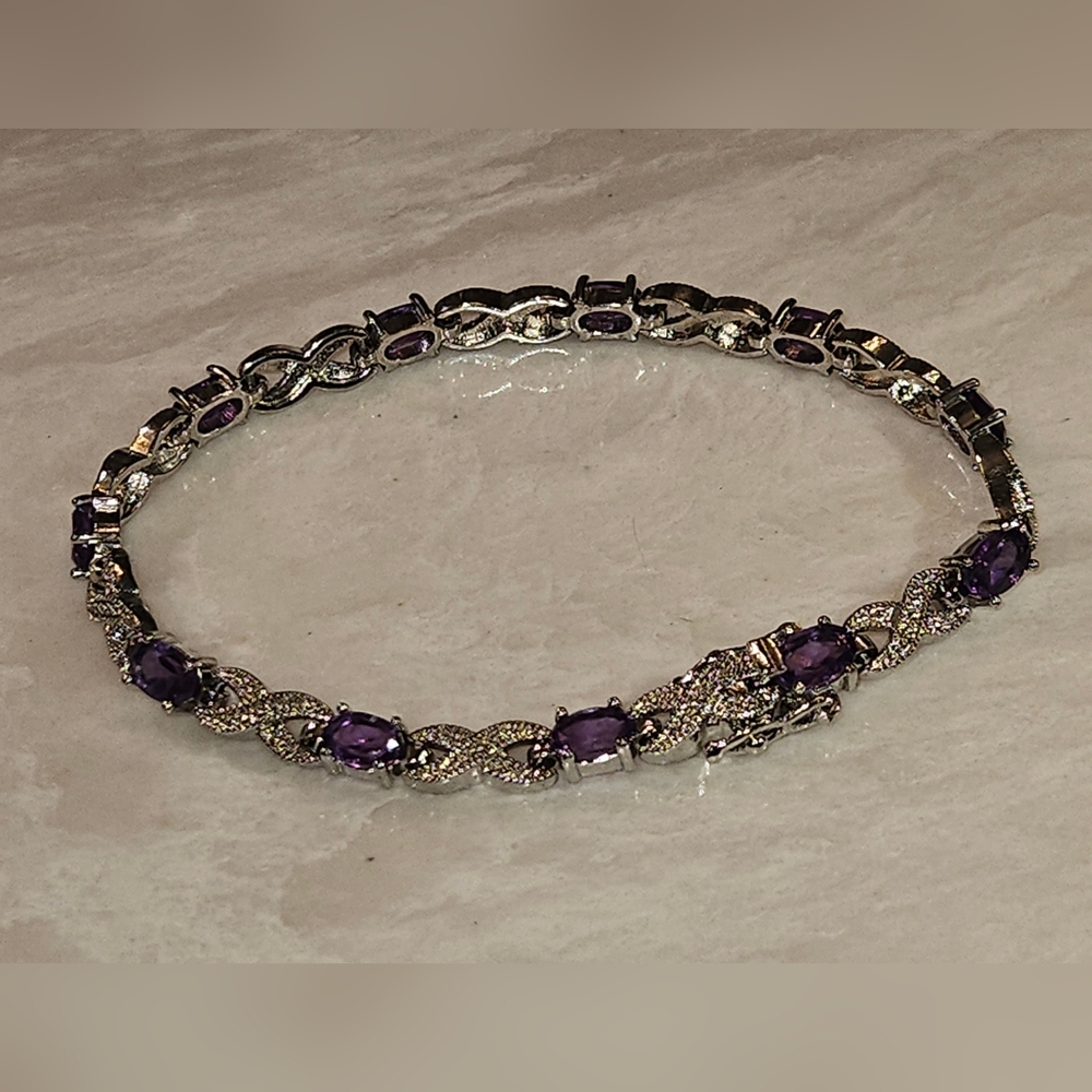 Petite Purple and Silver Bracelet